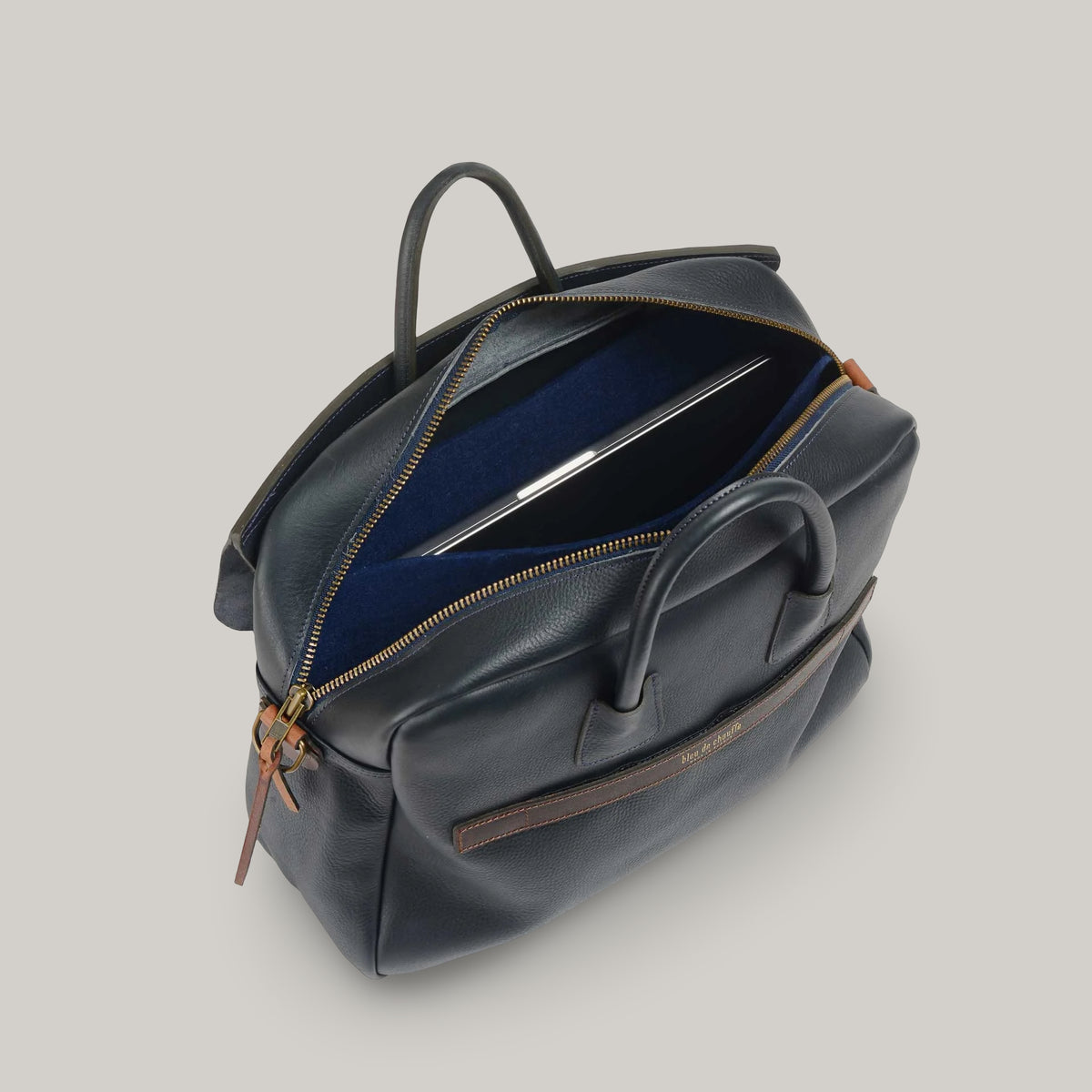 BLEU DE CHAUFFE ZEPPO BUSINESS BAG - NAVY BLUE
