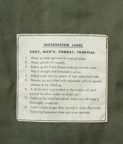 BUZZ RICKSON COMBAT TROPICAL COAT - OLIVE