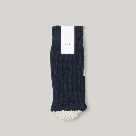 TS(S) UNPAIRED COTTON RIB SOCK (SINGLE) - NAVY