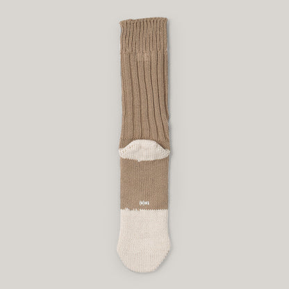 TS(S) UNPAIRED COTTON RIB SOCK (SINGLE) - BEIGE