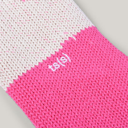 TS(S) UNPAIRED COTTON RIB SOCK (SINGLE) - PINK