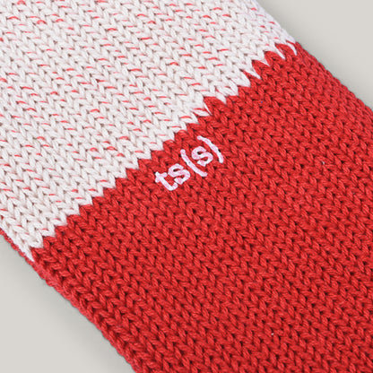 TS(S) UNPAIRED COTTON RIB SOCK (SINGLE) - RED