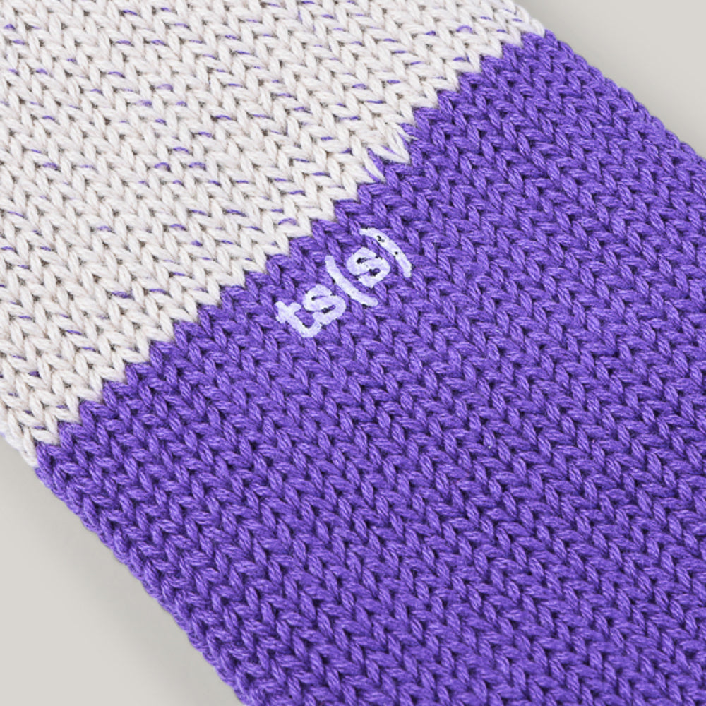 TS(S) UNPAIRED COTTON RIB SOCK  (SINGLE) - PURPLE