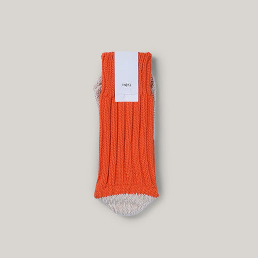 TS(S) UNPAIRED COTTON RIB SOCK (SINGLE) - ORANGE