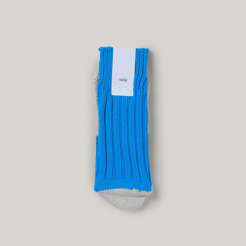 TS(S) UNPAIRED COTTON RIB SOCK (SINGLE) - TURQUOISE