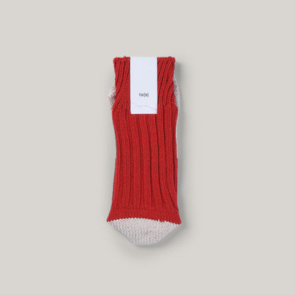 TS(S) UNPAIRED COTTON RIB SOCK (SINGLE) - RED