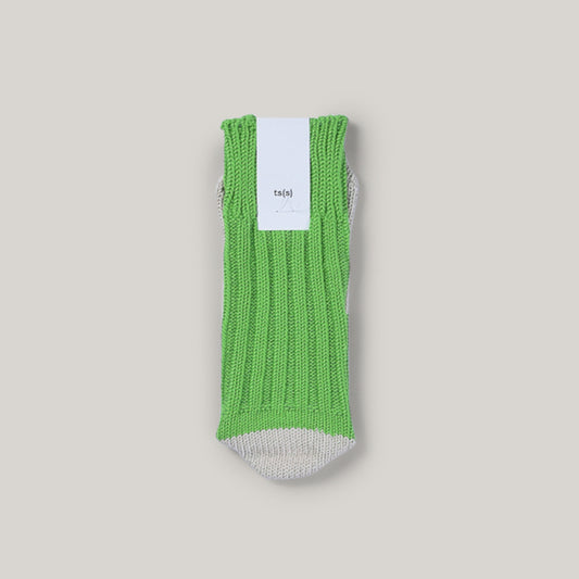 TS(S) UNPAIRED COTTON RIB SOCK (SINGLE) - GREEN