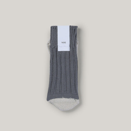 TS(S) UNPAIRED COTTON RIB SOCK (SINGLE) - GREY