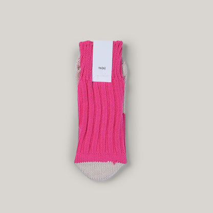 TS(S) UNPAIRED COTTON RIB SOCK (SINGLE) - PINK