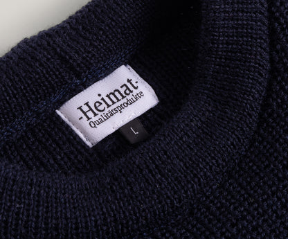 HEIMAT VIRGIN WOOL CREWNECK SWEATER - INK