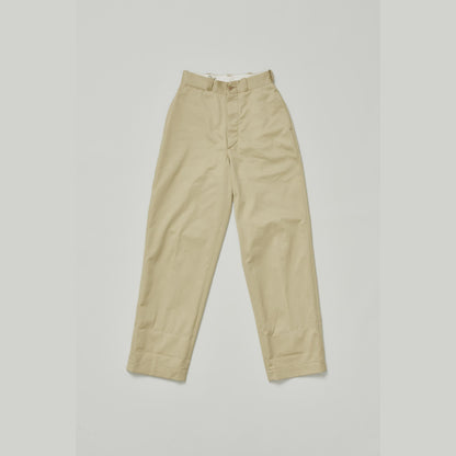 LENO CHINO TROUSERS - BEIGE