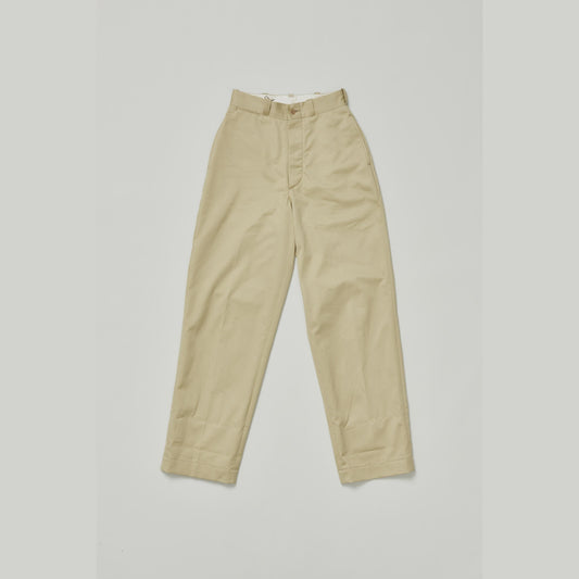 LENO CHINO TROUSERS - BEIGE