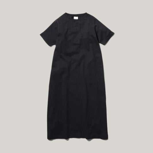 SNOW PEAK RECYCLED COTTON HEAVY DRESS - BLACK