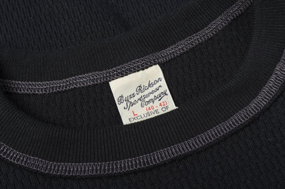 BUZZ RICKSON WAFFLE KNIT THERMAL - BLACK