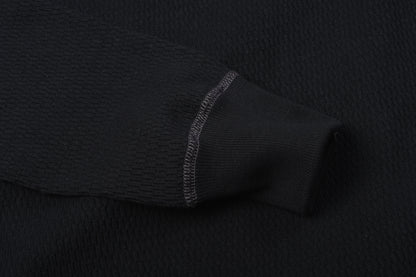 BUZZ RICKSON WAFFLE KNIT THERMAL - BLACK