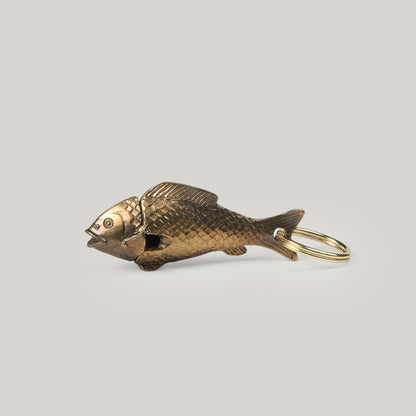 TENDER CO. LOST WAX CAST BRASS FISH WHISTLE KEYCHAIN