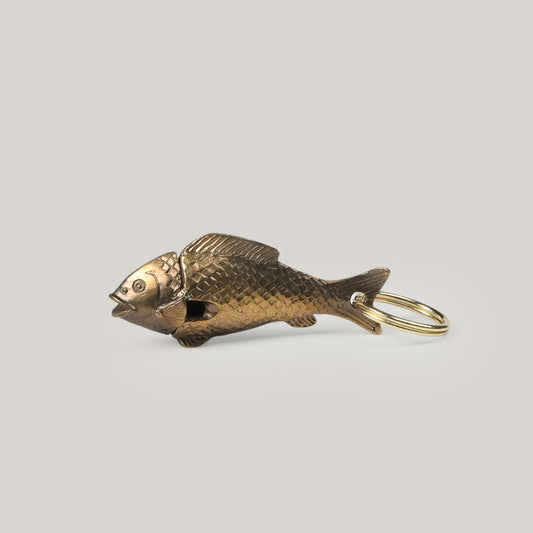 TENDER CO. LOST WAX CAST BRASS FISH WHISTLE KEYCHAIN