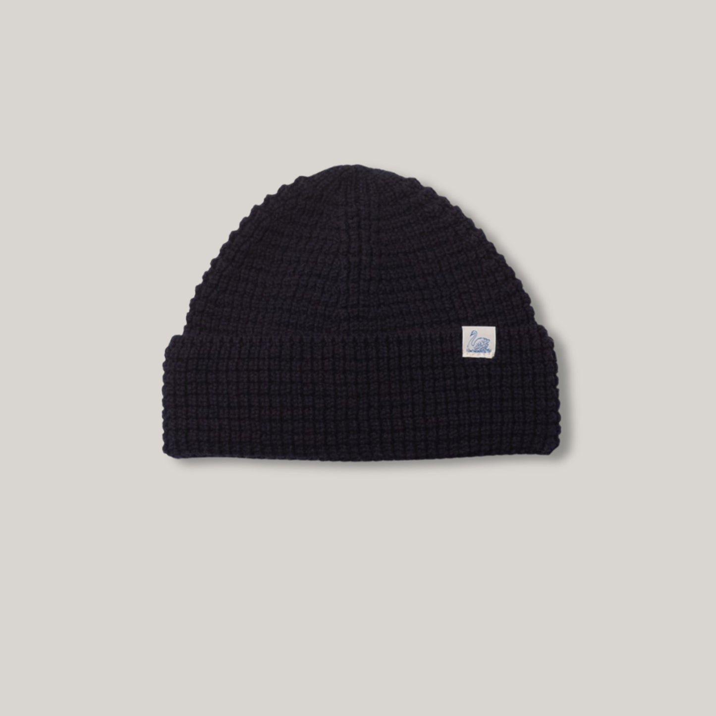 MERZ B. SCHWANEN WAFFLE STRUCTURE STURDY BEANIE - DARK NAVY