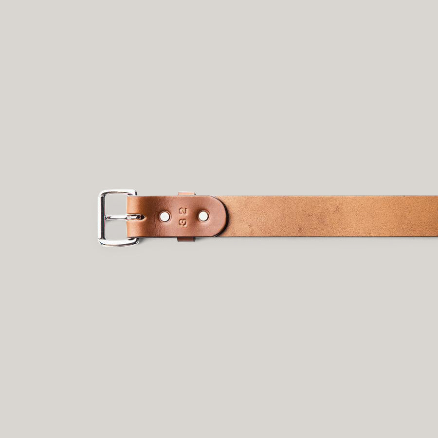 TANNER GOODS STANDARD BELT - COGNAC/STAINLESS STEEL