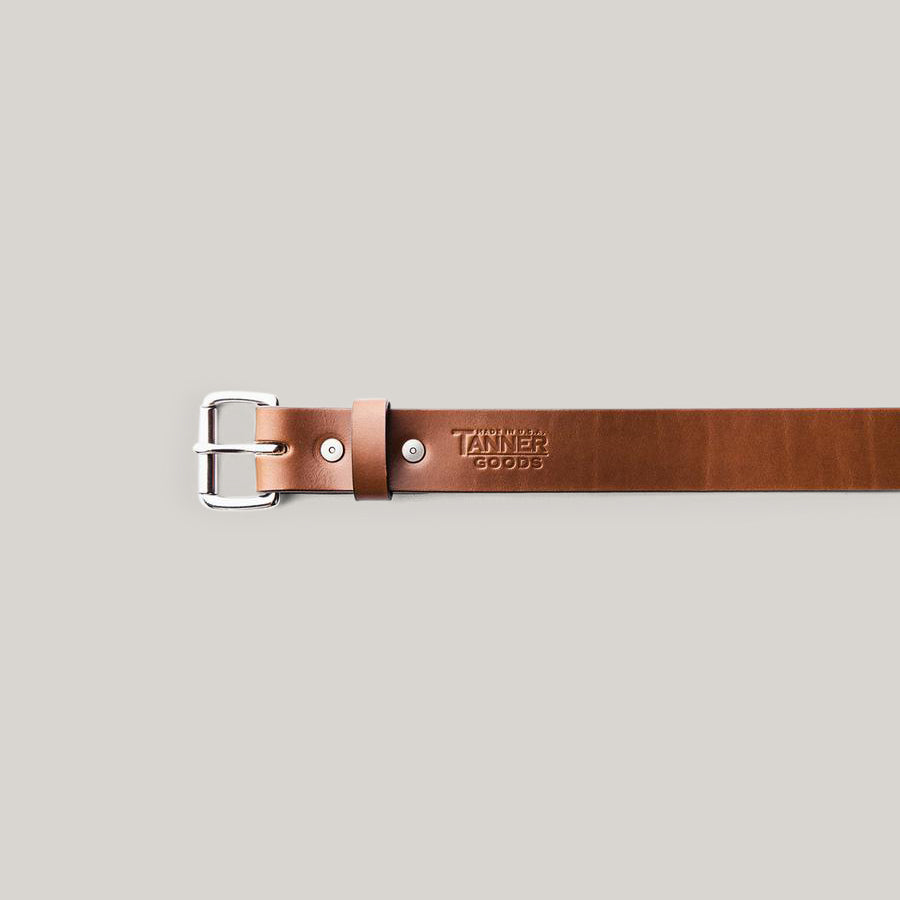 TANNER GOODS STANDARD BELT - COGNAC/STAINLESS STEEL